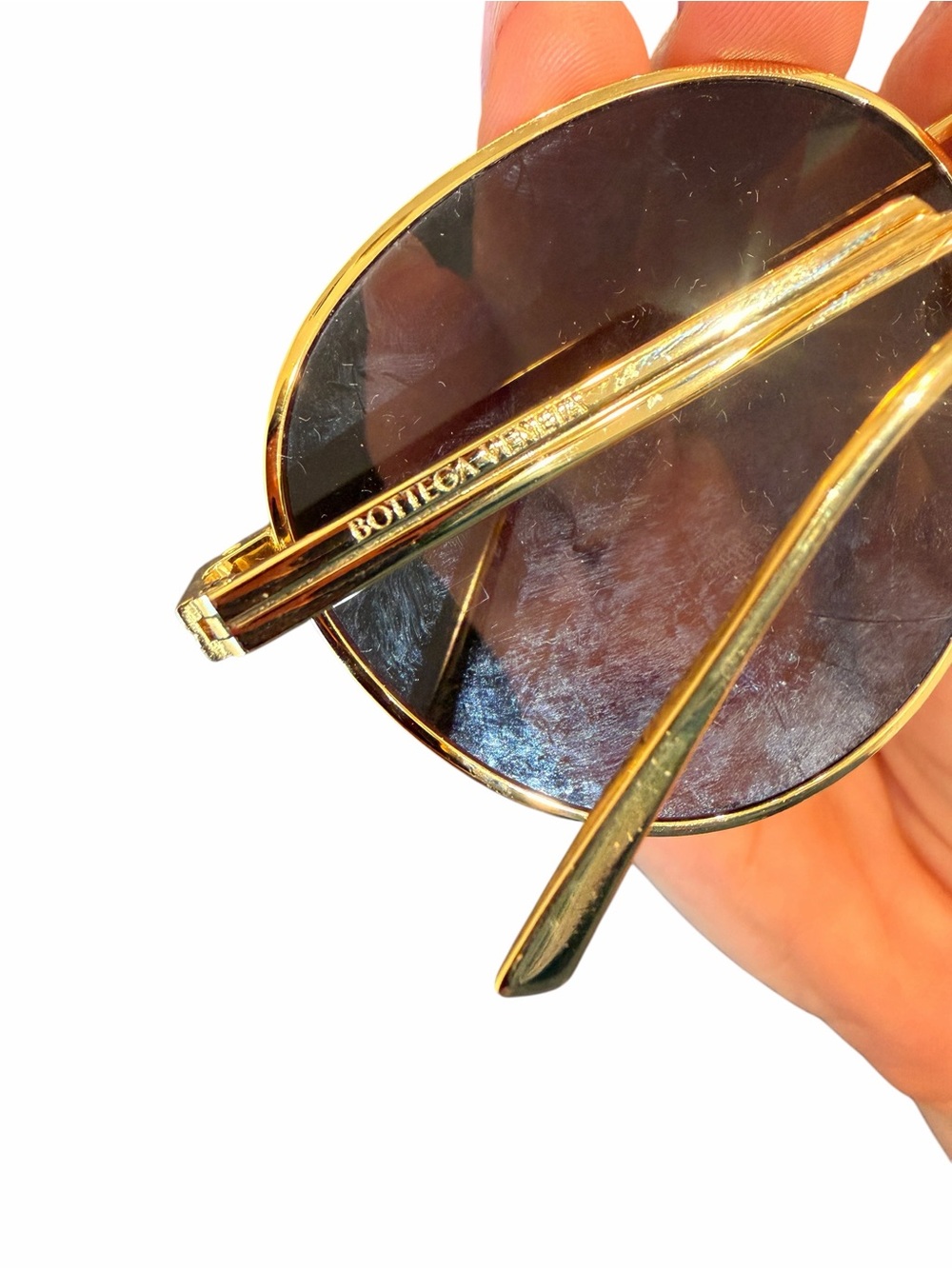Bottega Veneta Gold Frame Round Sunglasses - Picture 8 of 9